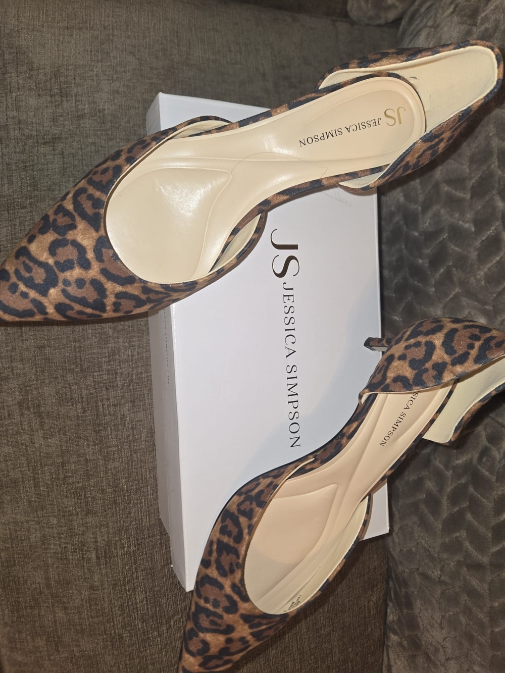 Jessica Simpson Leopard Print Slingback Pointed-Toe Pumps - Brown/Black